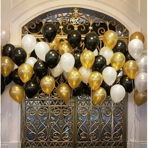 30pcs 10inch Pearl Gold Silver Black Latex Balloon Birthday Party