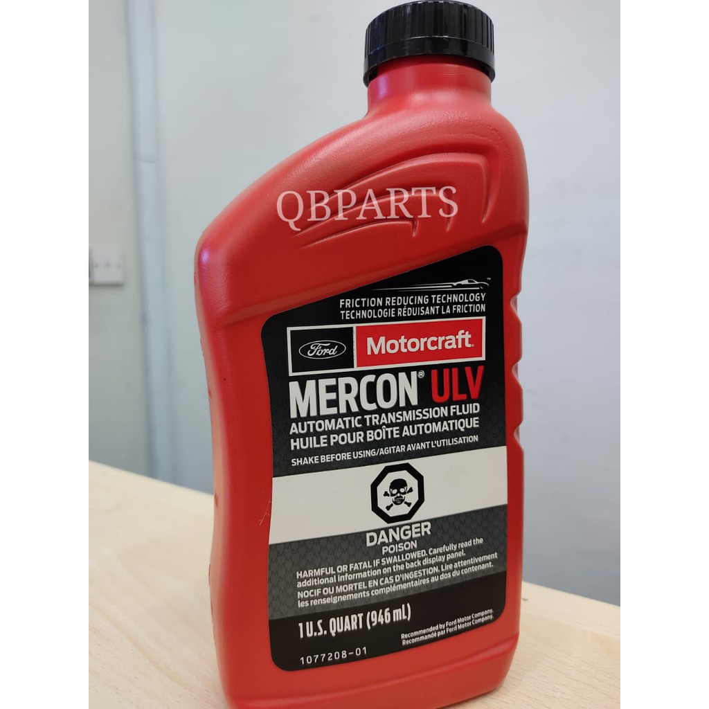 Ford Motorcraft Mercon ULV Auto Transmission Fluid (1 Quart / 946ml