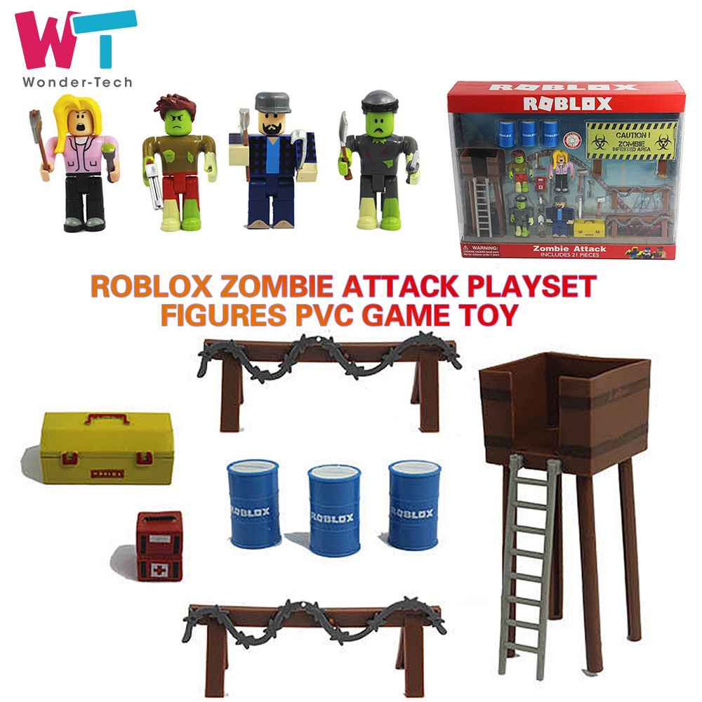 Toys Hobbies Roblox Zombie Attack Playset Figures Pvc Game Toy Kids Gift Action Figures - zombie roblox set