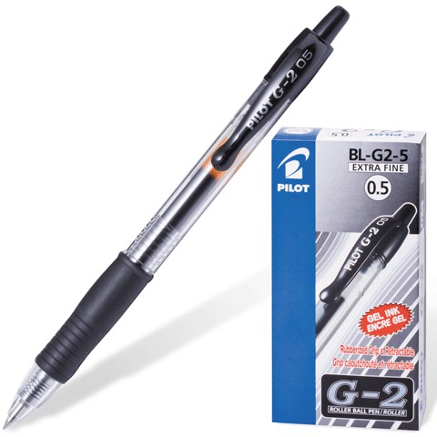 Pilot BL-G2-5 0.5mm Extra Fine Retractable Gel Rollerball Pens Blue