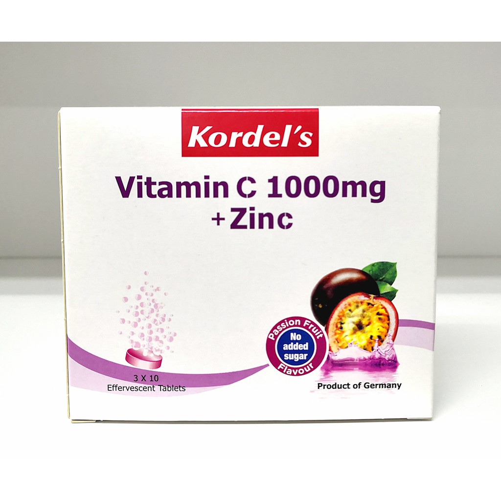 Kordel S Vitamin C 1000mg Zinc Passion Fruit 3 X 10 S Exp 10 22 Shopee Malaysia