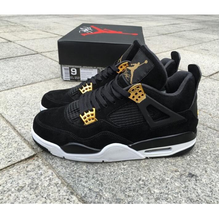 jordan 4 black white gold