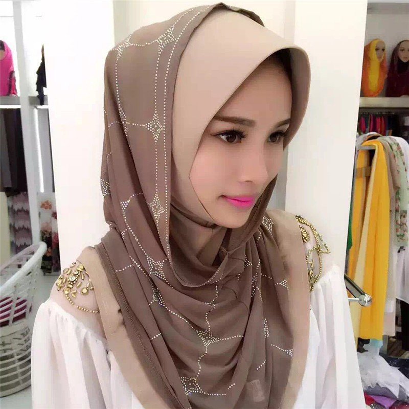 Jilbab Instan Malaysia - Voal Motif