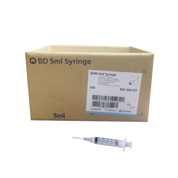 5Ml BD Syringe Luer Lok Tip With BD PrecisionGlide Needle 100pcs ...