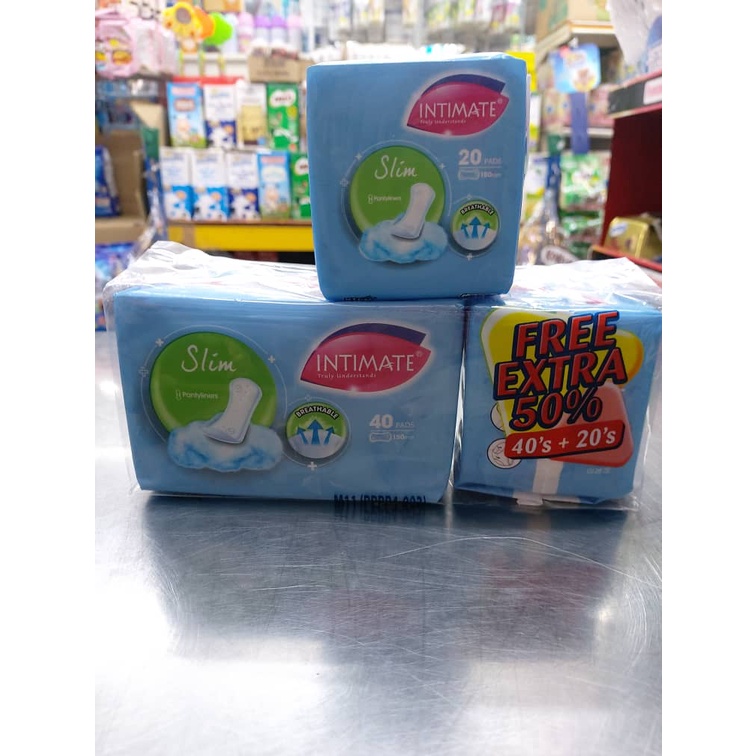 Intimate Slim/ Regular Pantyliners 150mm ( 40+20 Pads / 20 Pads