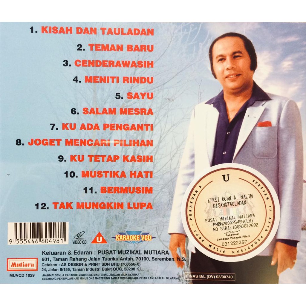 Vcd Album Koleksi 60an A Halim Kisah Dan Tauladan Vcd Karaoke Shopee Malaysia