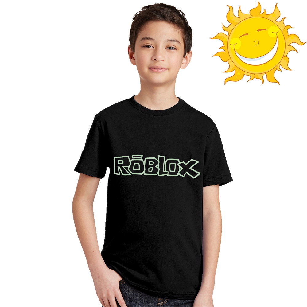 Glow In Dark Green Light Kids T Shirt Roblox Logo Print Children Tshirt Baby Tee Shopee Malaysia - pretty sunflower t shirt roblox