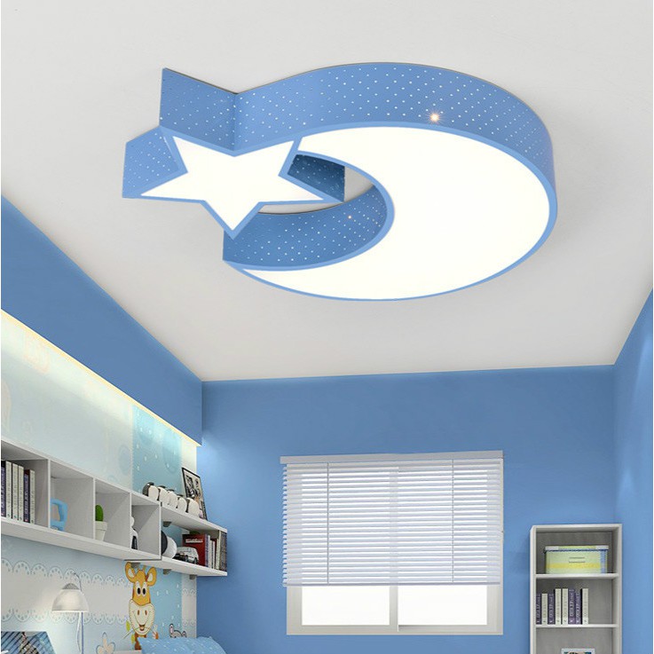 Children S Bedroom Stars Moon Led Ceiling Light