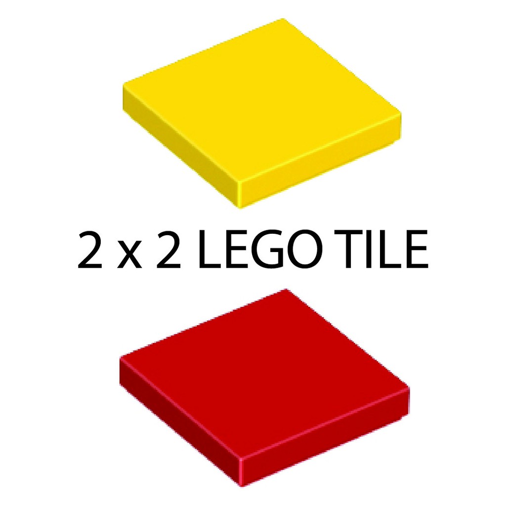 Lego 1x tile decorated 2x2 white red quarter rings pattern 3068bp67