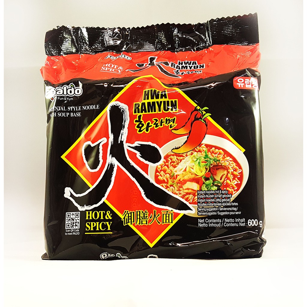 Paldo Hwa Ramyun Oriental Style Noodle with Soup Base Hot & Spicy 5 x ...