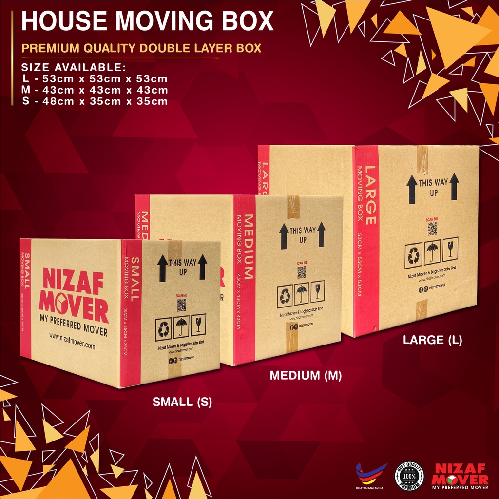 (1pcs) House Moving Carton Paper Box Kotak pelbagai saiz Pindah Rumah