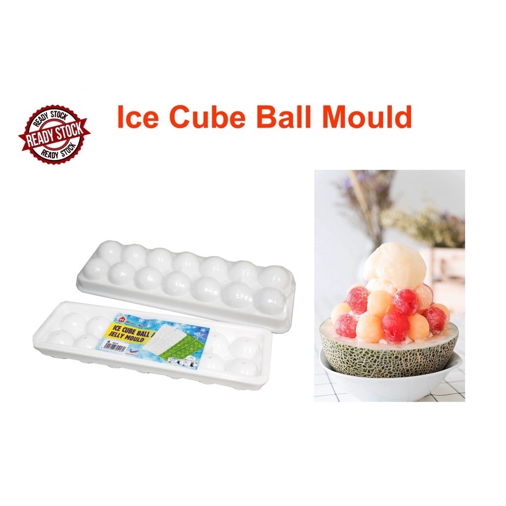 H.D. Homeware 4414 1 Set BPA-Free Plastic Round Ice Cube Ball Jelly Mould Maker Baller Whiskey Dessert Acuan Ais Bulat