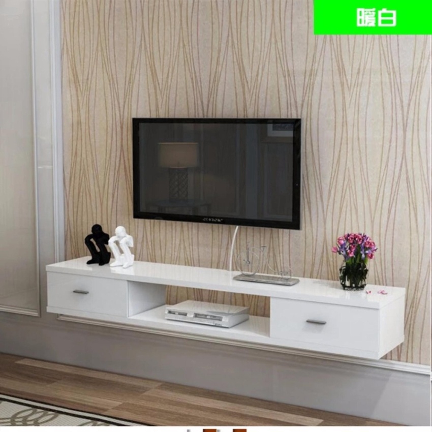 Wall Mounted Tv Cabinet With Drawers White Shopee Malaysia