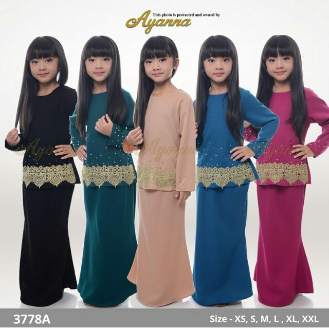  Baju  Kurung  Budak  Jannah 3778A XS XXL Baju  Raya 2021  