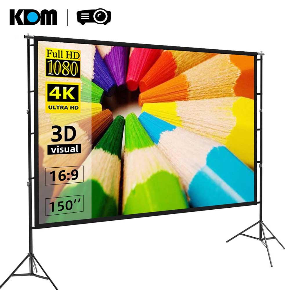 Projector Screen with Stand,150 inch Indoor Outdoor Projection Screen