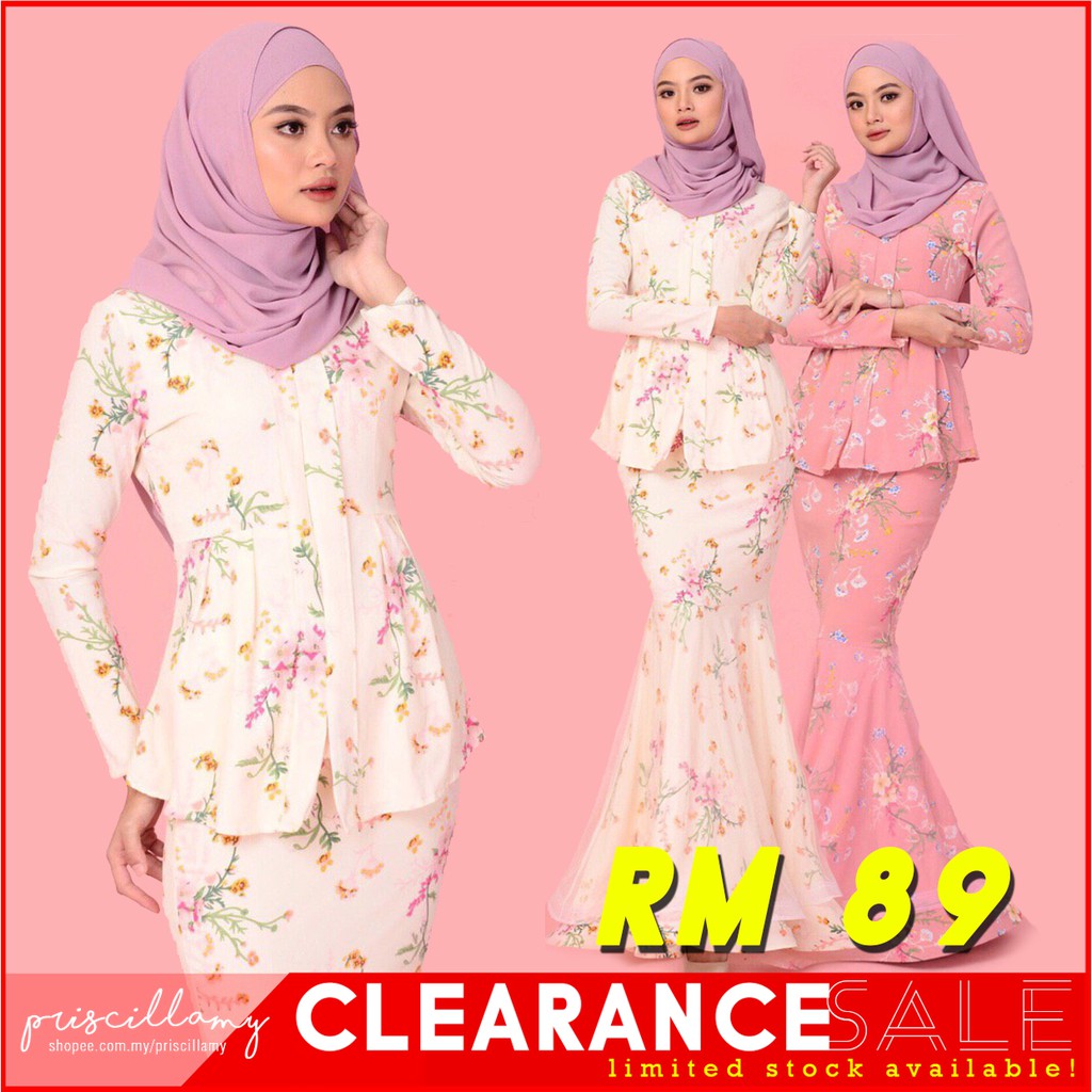 Baju Kurung Peplum Corak Jalur