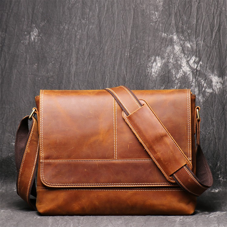 big leather messenger bag
