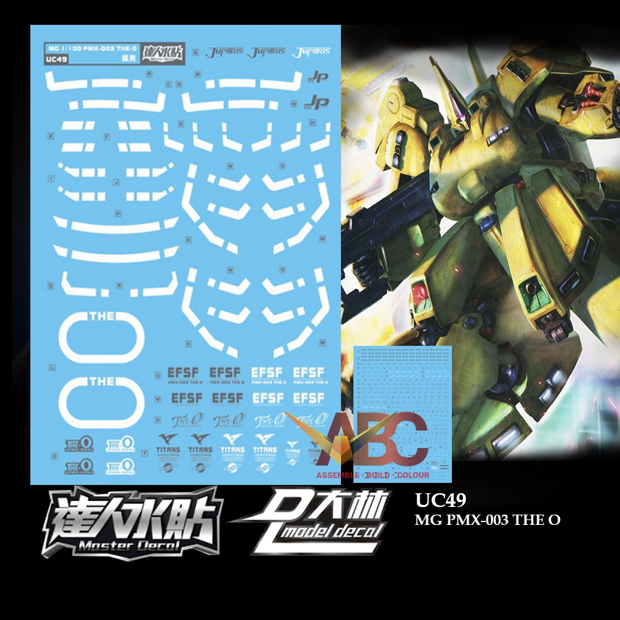 Details about   D.L high quality Decal water paste For Bandai MG 1/100 PMX-003 THE O Gundam 