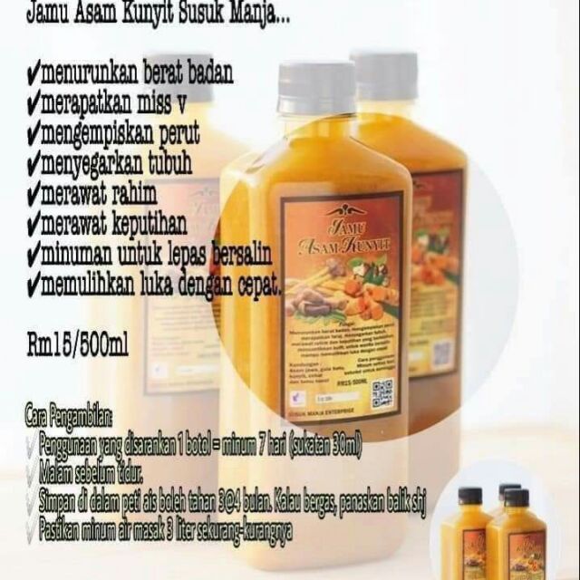 Jamu Asam Kunyit Susuk Manja 500ml