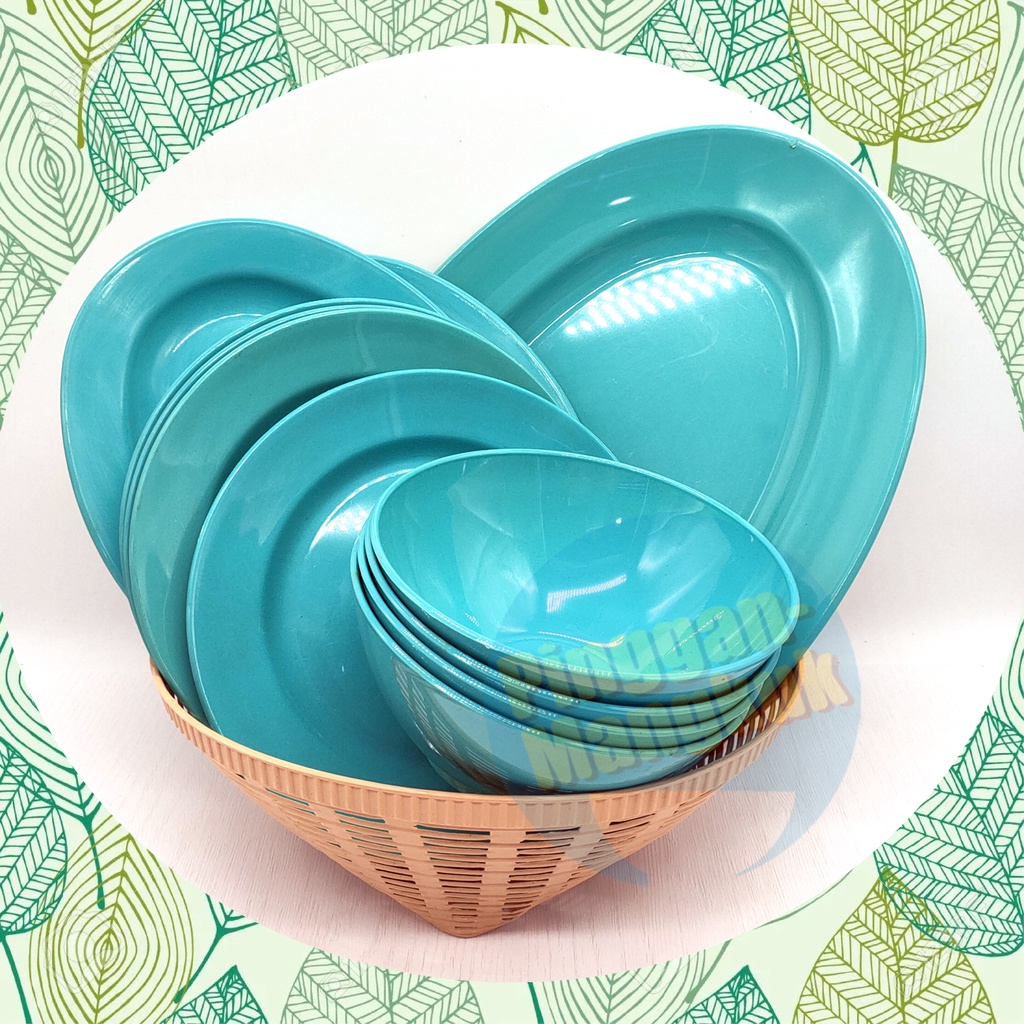 Promo Dinner Set Plastic Plate Bowl 12 Piece Set Pinggan Makan Shopee