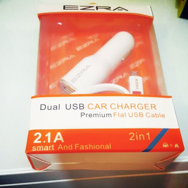 Ezra Dual Usb Car Charger Cable Shopee Malaysia