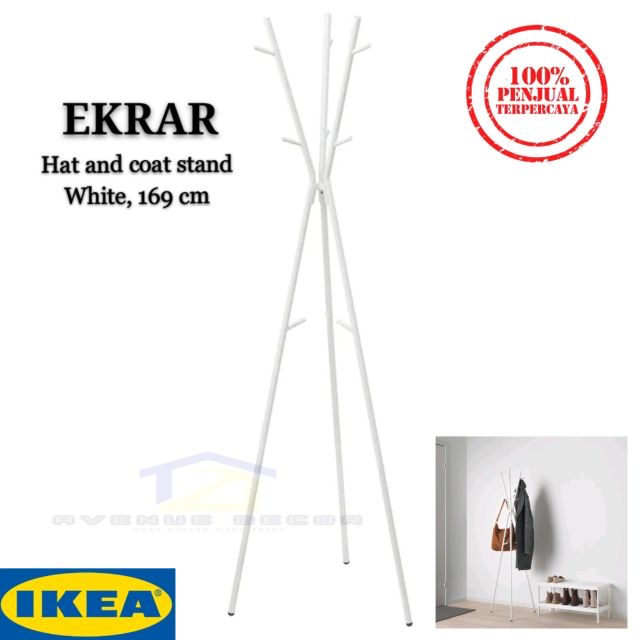 🔥READY STOCK🔥IKEA EKRAR Hat and coat stand, white, 169 cm🔥 Shopee