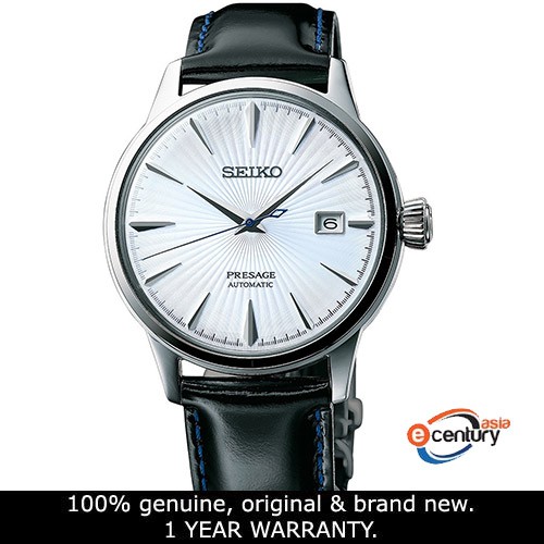 seiko black leather watch