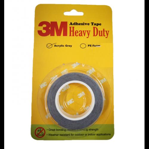 3M DOUBLE SIDED HEAVY DUTY ADHESIVE TAPE (12mm X 2m) Acrylic Grey