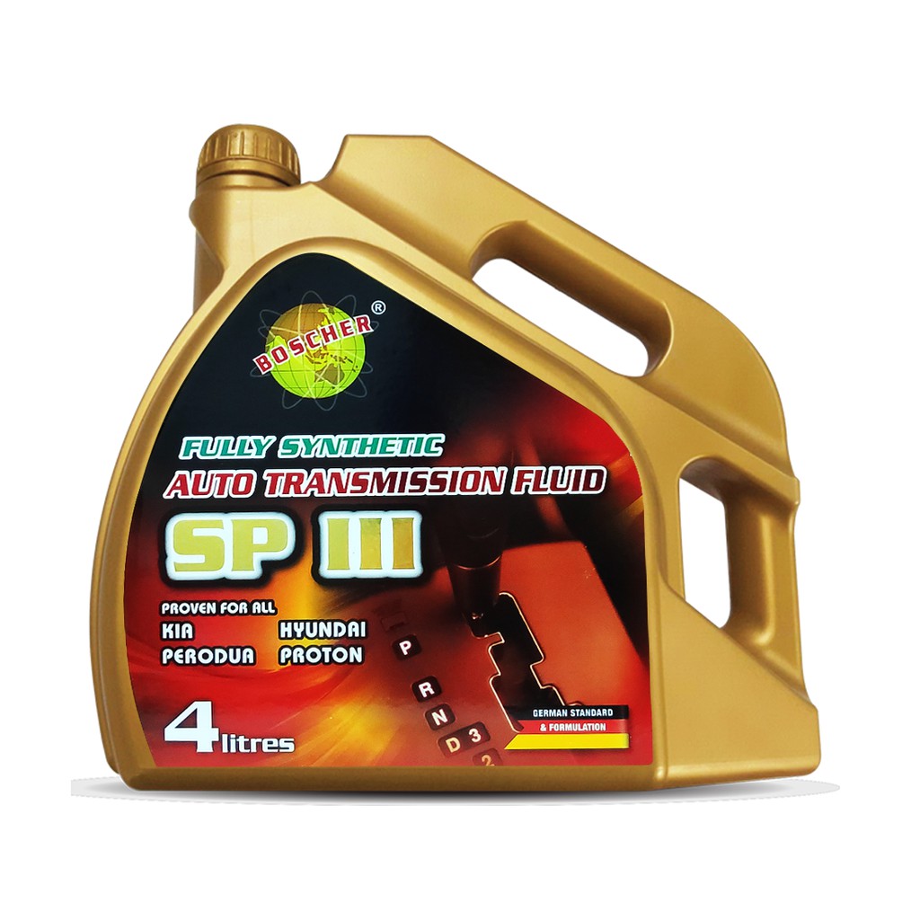 Boscher ATF SP III / SP3 Fully Synthetic Gear Oil - 4 Litres [Automatic ...