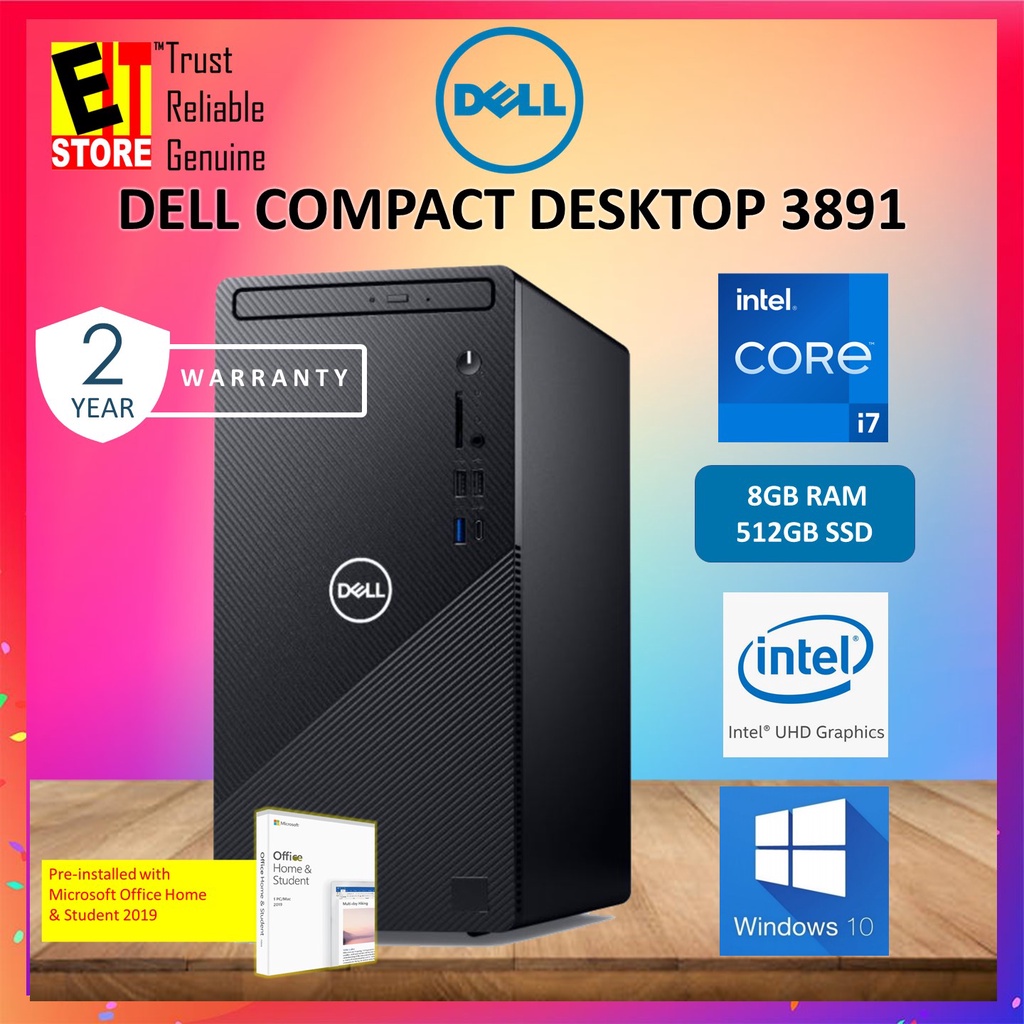 Dell Compact Desktop 3891 ( i711700/8GB/512GB SSD/INTEL UHD GRAPHIC