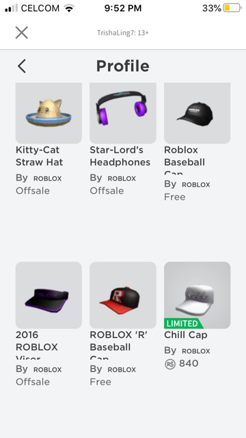 Roblox Acc For Sell Full Access Shopee Malaysia - chill cap code for roblox