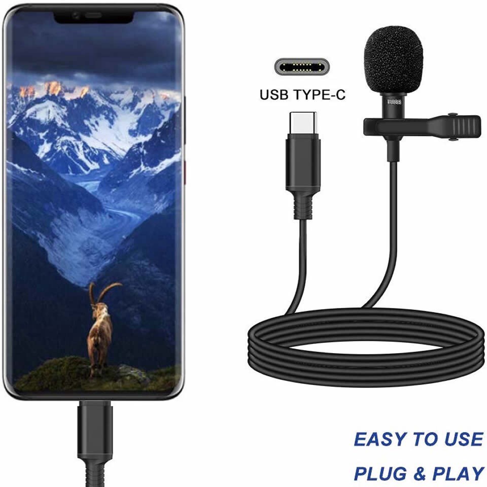 Professional Lavalier Microphone for Samsung S20 Ultra S10 S9 S8 Note10