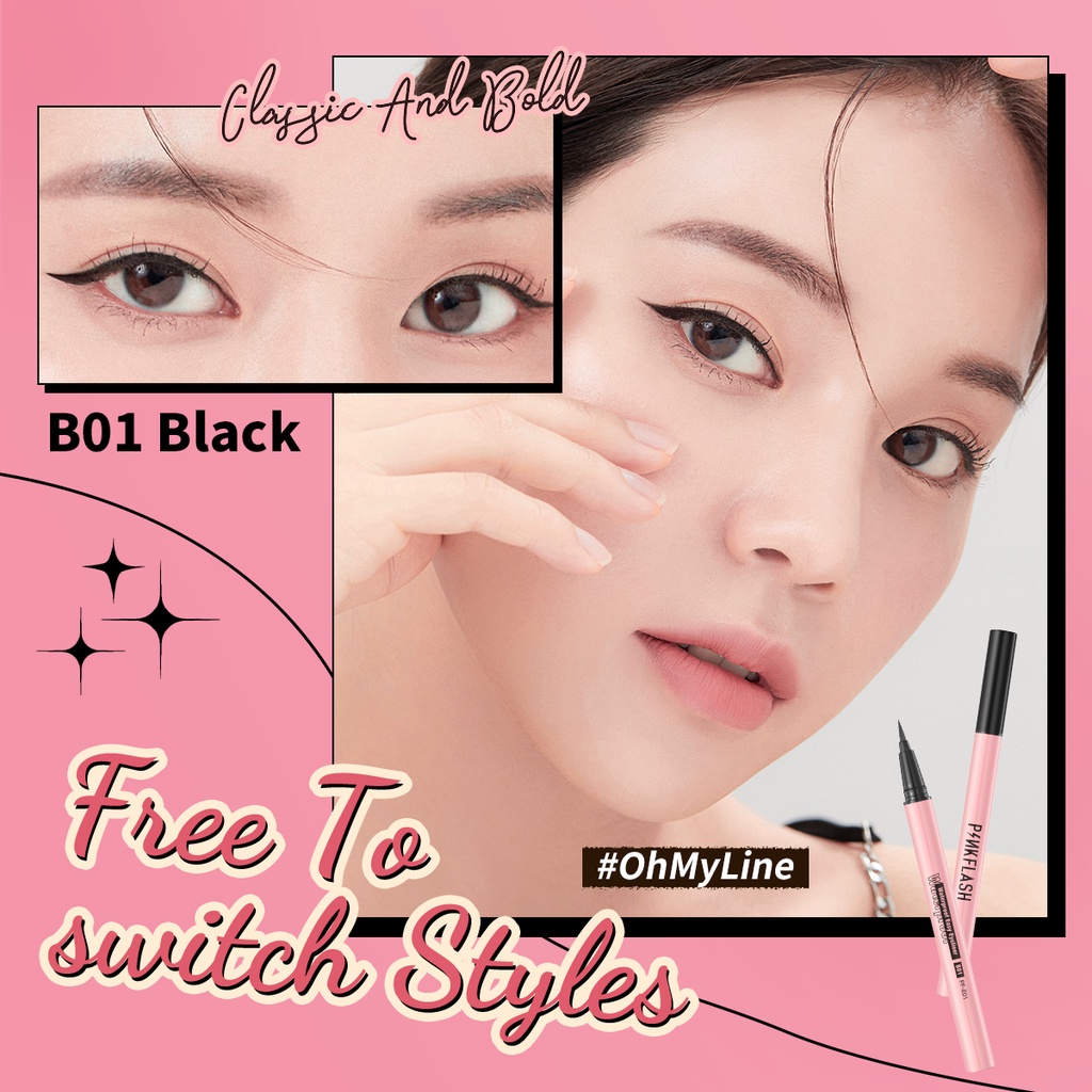 【Ready Stock 3 Days Delivery】Pinkflash OhMyLine Raya Black Eyeliner Evenly Pigmented Long Lasting Waterproof Eye Make Up #4