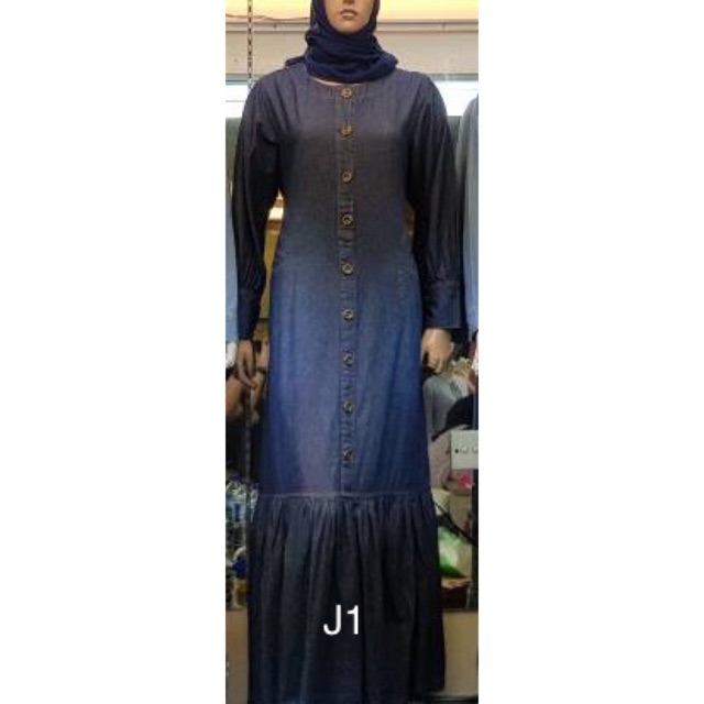 dress denim muslimah