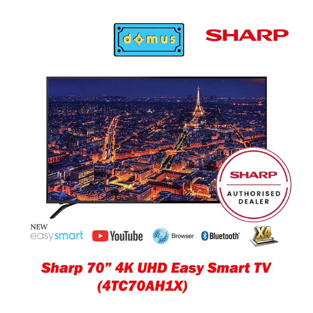 Sharp Aquos 4k Uhd Easy Smart Tv 70 Inch 4tc70ah1x Shopee Malaysia