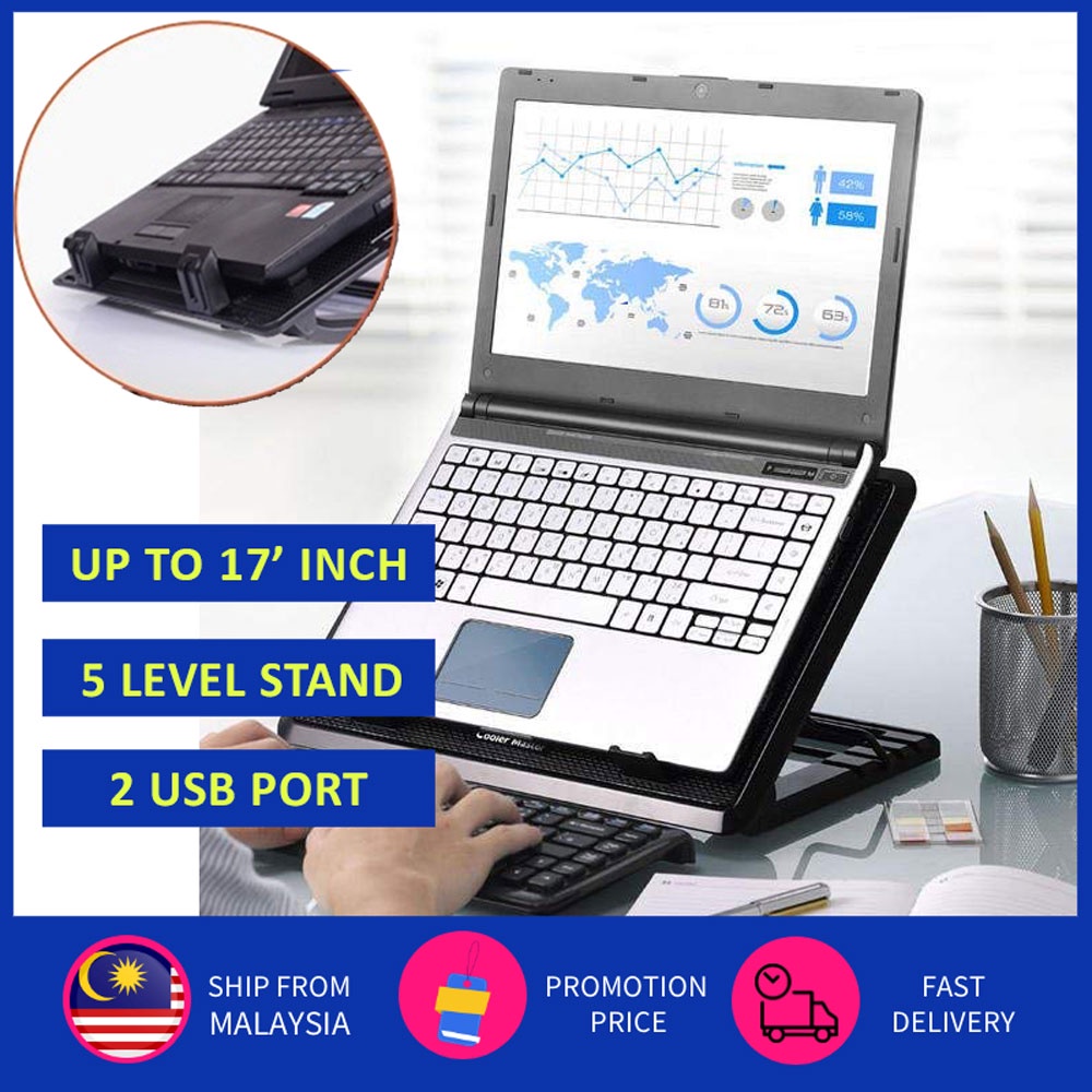 Buy Ready Stock Foda Cooling Pad 2 Usb Gaming Laptop Cooler Adjustable Ergostand Blue Led M25 Laptop 9 To 17 Inch Laptop Seetracker Malaysia