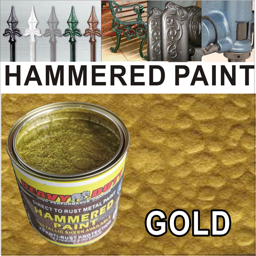 1L ( GOLD ) HAMMERED PAINT ( METALLIC PAINT HEAVY DUTY ) HAMMERTONE