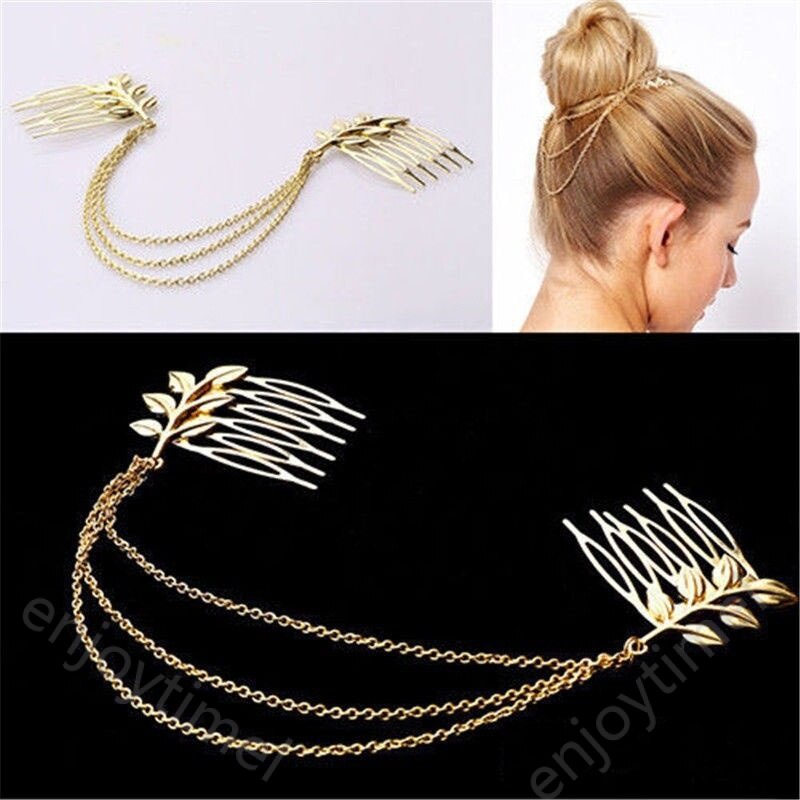 New Accessories Tiara Leaves Chain Tassel Hair Accessories Leaves Barrette Headwear Ladies Hair