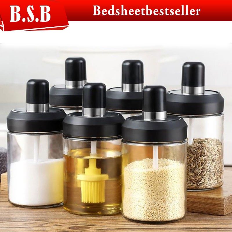 B.S.B Seasoning Bottle with Spoon, Condiment bottle, Spice Bottle