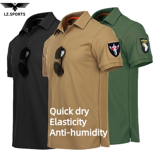polo shirt men IXP quick-drying loose elastic breathable short sleeve tactical cargo shirt