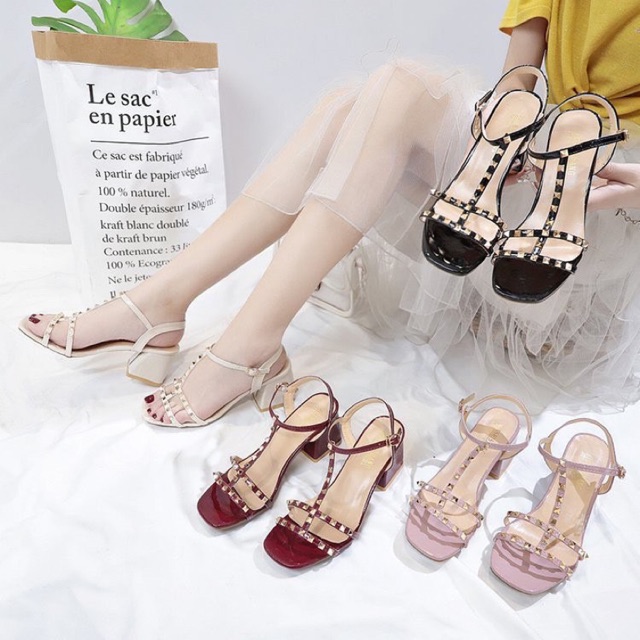 Ready stock sandal  2 3 inch open toe heels for woman 