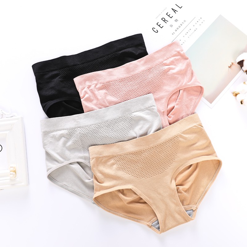 Breathable Mid-Waist Seamless Honeycomb Underwear | Shopee Malaysia