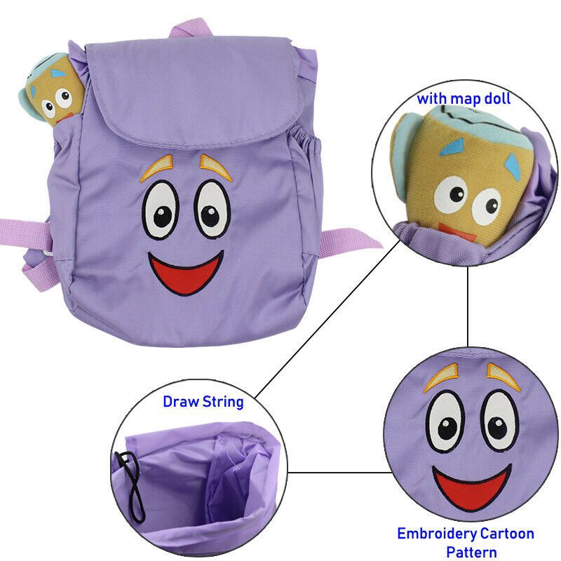 Cute Dora The Explorer Nylon Backpack Preschool Bag Map Plush Doll Christmas Gift Shopee Malaysia - dora the explorer in a bag roblox