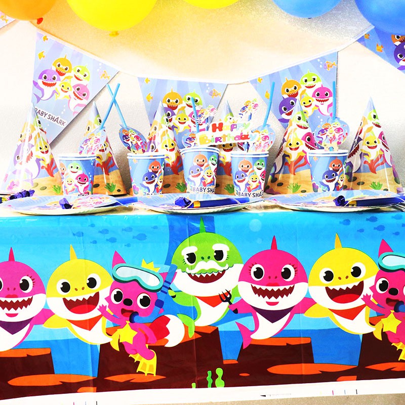 Baby Shark Theme Party Decoration Supplies Kids Happy Birthday Decorations Set Shopee Malaysia