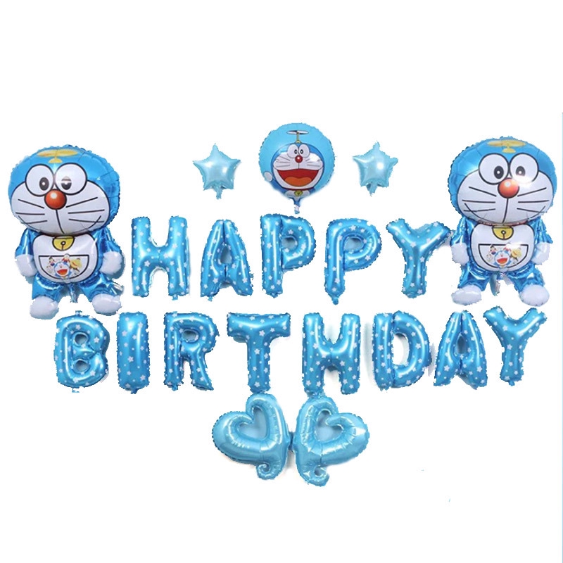 Doraemon Happy Birthday Decoration Balloon Set Birthday Party Decoration  Set | Shopee Malaysia