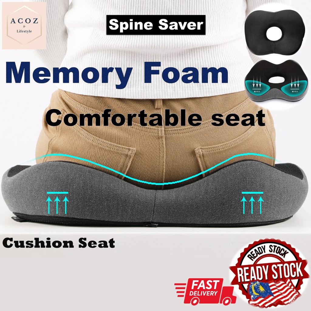 Acoz💥ready Stock💥memory Foam Seat Cushion Pillow Buttocks Support Car