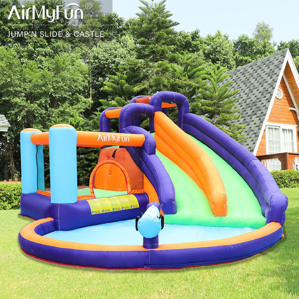 ?in Malaysia?Inflatable playground slide large Inflatable Castle Outdoor  Inflatable Pool Double slide Gun Water Slide | Shopee Malaysia