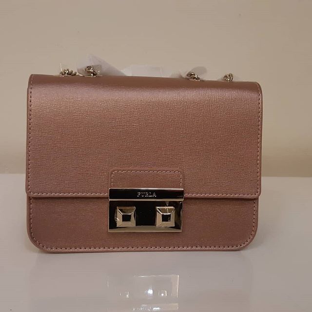 Authentic Furla Bella Mini Chain Crossbody In Rose Gold Shopee Malaysia