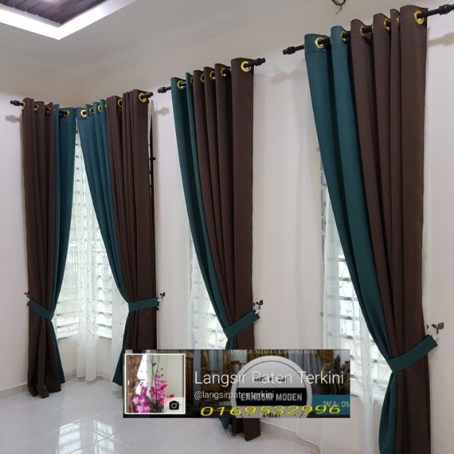  Langsir tingkap  1 panel eyelet Shopee Malaysia