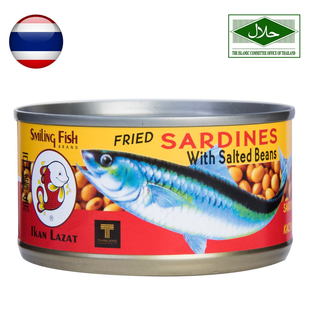 Smiling Fish Fried Sardines With Salted Bean 185g Thailand Halal Shopee Malaysia